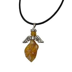 Baltic Amber Necklace Angel with Wings Pendant (N507) *Shape will vary*